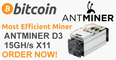 ANTMINER D3- 15 GH/s X11 Dash Miner ANTMINER D3- 15 GH/s X11 Dash Miner