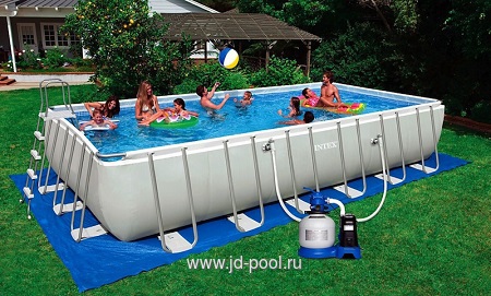 Бассейн INTEX Rectangular Ultra Frame 7,32х3,66х1,32м Бассейн INTEX Rectangular Ultra Frame 7,32х3,66х1,32м