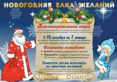 Завершилась ежегодная благотворительная акция Новогодняя Елка Желаний в ТЦ Секрет