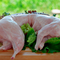 Кроличье мясо считается диетическим продуктом. Оно содержит совсем мало жира, зато много белка, который на треть лучше усваивается, чем белок, содержащийся в говядине.